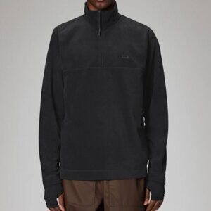 NEW Rains Addis Black Fleece Half Zip Pullover Sweatshirt SZ XL